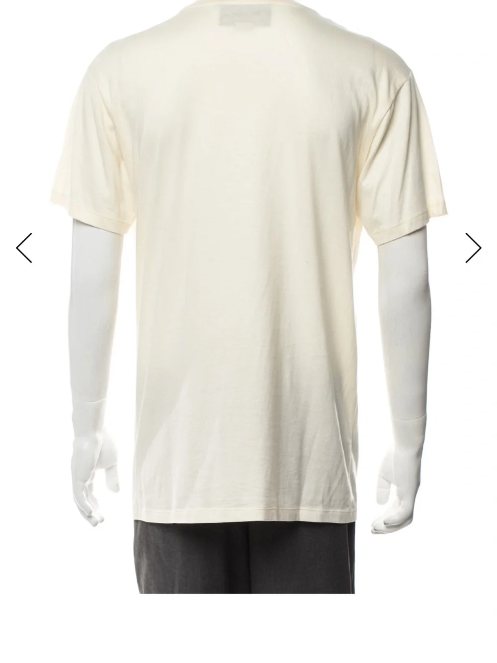 Gucci Cream Graphic 'Boutique' Logo T-Shirt with Green & Red Stripe
